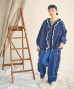 ライトオンスデニム　フリルブラウス