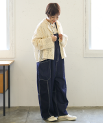 キナリヘリンボンオックス／10ozデニム　サロペット