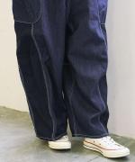 キナリヘリンボンオックス／10ozデニム　サロペット