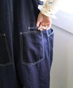 キナリヘリンボンオックス／10ozデニム　サロペット