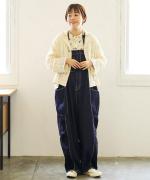 キナリヘリンボンオックス／10ozデニム　サロペット