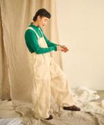 キナリヘリンボンオックス／10ozデニム　サロペット