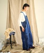 キナリヘリンボンオックス／10ozデニム　サロペット