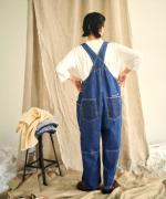 キナリヘリンボンオックス／10ozデニム　サロペット