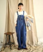 キナリヘリンボンオックス／10ozデニム　サロペット