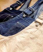 キナリヘリンボンオックス／10ozデニム　サロペット