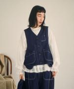 キナリヘリンボン／10ozデニム　ベスト