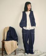 キナリヘリンボン／10ozデニム　ベスト