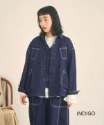 キナリヘリンボン／10ozデニム　カバーオール