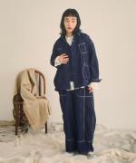 キナリヘリンボン／10ozデニム　カバーオール