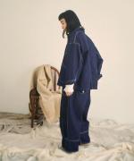 キナリヘリンボン／10ozデニム　カバーオール