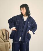 キナリヘリンボン／10ozデニム　カバーオール