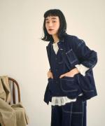 キナリヘリンボン／10ozデニム　カバーオール