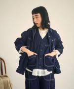 キナリヘリンボン／10ozデニム　カバーオール