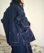 キナリヘリンボン／10ozデニム　カバーオール