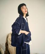 キナリヘリンボン／10ozデニム　カバーオール