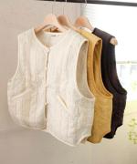 コットンサテンキルト　ベスト