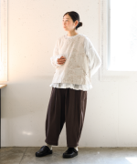 ソフト細コーデュロイ　コクーンパンツ