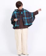 ウールコットンチェック　ボレロ