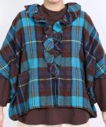 ウールコットンチェック　ボレロ