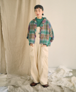 ウールコットンチェック　ボレロ