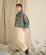 ウールコットンチェック　ボレロ