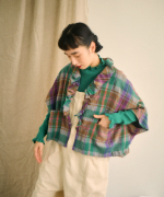 ウールコットンチェック　ボレロ