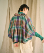 ウールコットンチェック　ボレロ