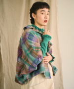 ウールコットンチェック　ボレロ