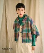 ウールコットンチェック　ボレロ