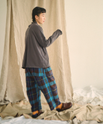 ウールコットンチェック　パンツ