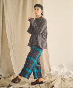 ウールコットンチェック　パンツ