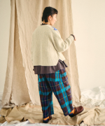 ウールコットンチェック　パンツ