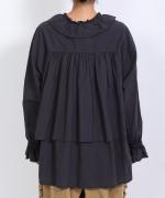 ふわふわコットン　フリルレイヤードブラウス