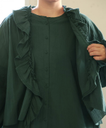 ふわふわコットン　フリルレイヤードブラウス