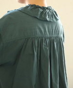 ふわふわコットン　フリルレイヤードブラウス