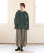 ふわふわコットン　フリルレイヤードブラウス