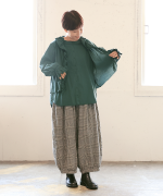 ふわふわコットン　フリルレイヤードブラウス