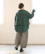 ふわふわコットン　フリルレイヤードブラウス