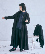 コットンリネンキャンバス/4.5ozコットンリネンデニム　フリルシャツ