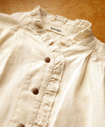 コットンリネンキャンバス/4.5ozコットンリネンデニム　フリルシャツ