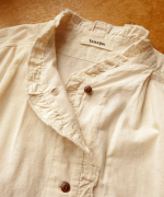 コットンリネンキャンバス/4.5ozコットンリネンデニム　フリルシャツ