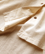 コットンリネンキャンバス/4.5ozコットンリネンデニム　フリルシャツ