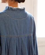 コットンリネンキャンバス/4.5ozコットンリネンデニム　フリルシャツ