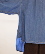 コットンリネンキャンバス/4.5ozコットンリネンデニム　フリルシャツ