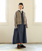 コットンリネンキャンバス/4.5ozコットンリネンデニム　ワンピース