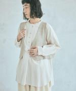 コットンリネン先染ライトキャンバス　プルオーバー