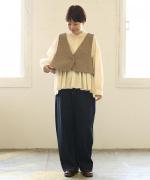 ロービングウール格子柄　2wayビスチェ