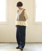 ロービングウール格子柄　2wayビスチェ