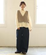 ロービングウール格子柄　2wayビスチェ